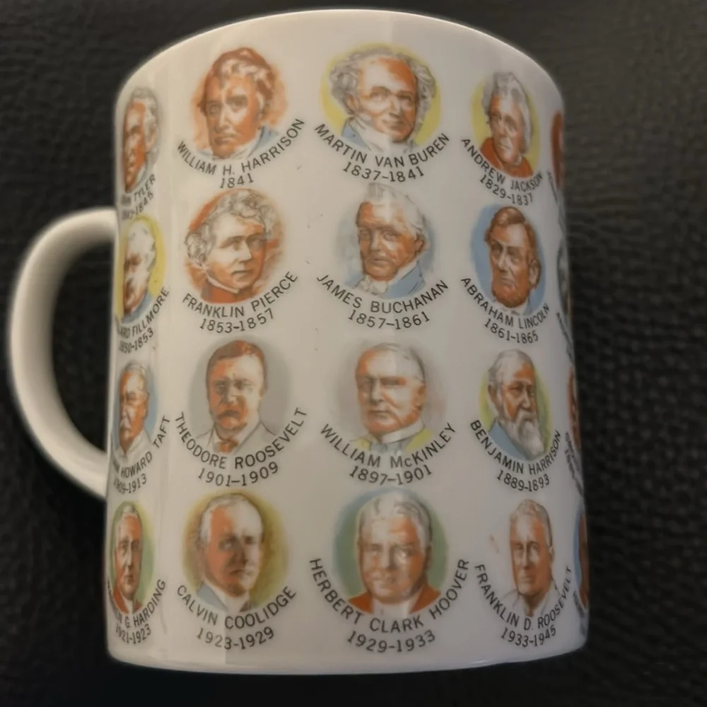 Vintage Late 70s President Jimmy Carter commemorative 8 ounce ceramic coffee mug